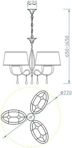Candelabru elegant design modern Paola 130912 universul-luminii.ro