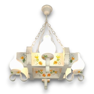 Candelabru fabricat manual din lemn pictat Queen 4L 151162 universul-luminii.ro