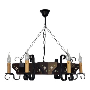 Candelabru fabricat manual din lemn pictat Queen 6L 175032 universul-luminii.ro