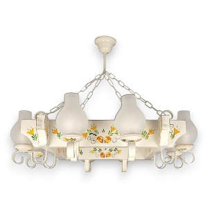 Candelabru fabricat manual din lemn pictat Queen 8L 231672 universul-luminii.ro