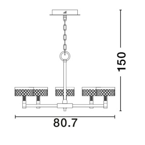 Candelabru LED design modern cu 8 brate Bion 147592 universul-luminii.ro