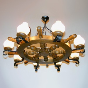 Candelabru rustic fabricat manual din lemn 8 brate Timona WOOD-TI-SP8D50 54932 universul-luminii.ro