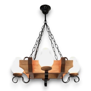 Candelabru rustic fabricat manual din lemn dim.50x50cm, 4 brate Queen WOOD-QU-SP4 177892 universul-luminii.ro