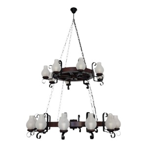 Candelabru rustic fabricat manual din lemn Roata 20L 231692 universul-luminii.ro