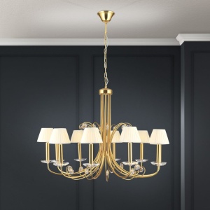 Candelabru stil clasic cu cristal K9 ARIANE 10L auriu 156422 universul-luminii.ro