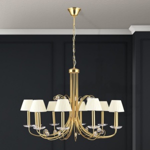 Candelabru stil clasic cu cristal K9 ARIANE 10L auriu 234892 universul-luminii.ro