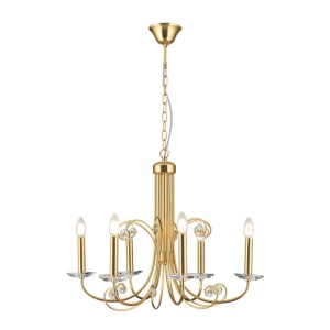 Candelabru stil clasic cu cristal K9 ARIANE 6L auriu 234902 universul-luminii.ro