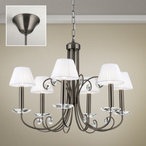 Candelabru stil clasic cu cristal K9 ARIANE 6L nickel inchis 156402 universul-luminii.ro