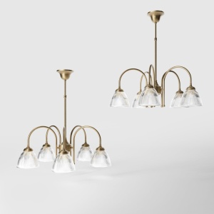 Candelabru stil neoclasic din alama si sticla Elide - Img 11