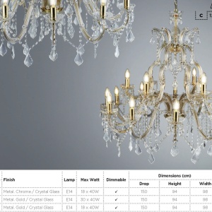 Candelabru XXL casa scarii design clasic Marie Theresea 18L 1214-18 SRT 62682 universul-luminii.ro