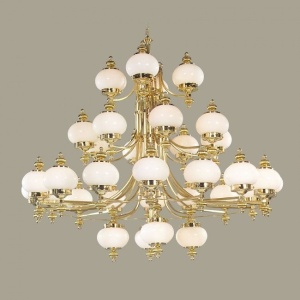 Candelabru XXL design LUX Nostalgie Chandelier LU 1319/4+8+16+8+4+1 MS/328,329op glanz OR - Img 1