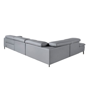Coltar 5 locuri, Functia Relax, Sezlong Stanga, Cowhide gri - Img 3