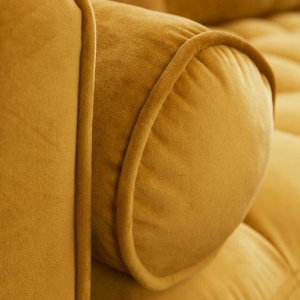 Coltar elegant Cozy Velvet II, catifea galben mustar - Img 4