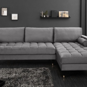 Coltar elegant Cozy Velvet II, catifea gri - Img 4