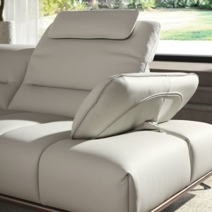 Coltar LUX design italian cu sezlong stanga Cowhide gri deschis - Img 4