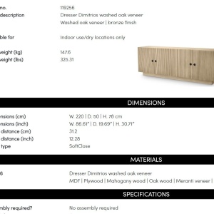 Comoda design LUX, Furnir de stejar albit, Dimitrios - Img 2