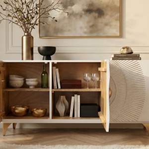 Comoda design vintage Golden Sunset 140cm alb - Img 4