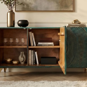 Comoda design vintage Golden Sunset 140cm turcoaz - Img 5
