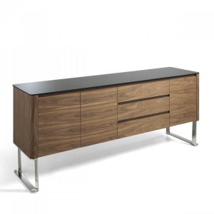 Comoda eleganta design LUX Walnut/Black AC-191-M