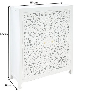 Comoda inalta design oriental MARRAKECH 140cm, alb - Img 3