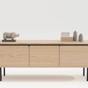 Comoda TV cu furnir de stejar ATELIER 160cm - Img 4