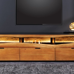 Comoda TV din lemn masiv GRAND ACACIA 180cm cu iluminat - Img 6