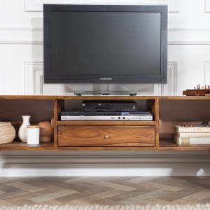 Comoda TV din lemn Mystic Living 140cm Sheesham - Img 4
