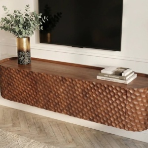 Comoda TV suspendata cu model 3D tip fagure ADLON 160cm - Img 6