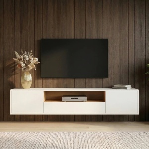 Comoda TV suspendata LOFT 150cm natur/ alb