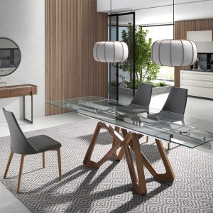 Consola 2 sertare deosebita design LUX Walnut-Marble - Img 3