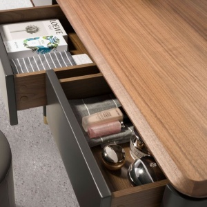 Consola deosebita design LUX Dark Grey-Walnut 120x50cm - Img 3