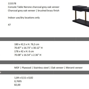 Consola design elegant LUX Nerone, gri carbune - Img 5