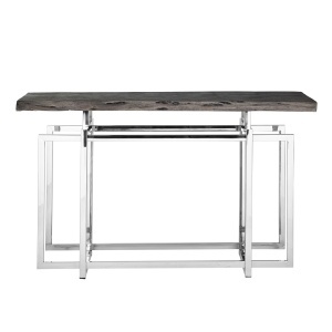 Consola design LUX din otel lucios si lemn Tuxedo - Img 4