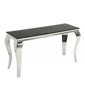Consola eleganta cu picioare curbate din otel inoxidabil lustruit, Modern Barock negru