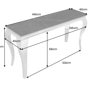Consola MODERN BAROCK 140cm crom/ negru A-44367 VC - Img 6