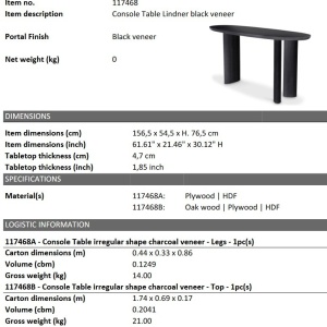 Consola moderna design LUX Lindner negru - Img 2