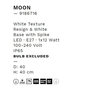 Corp cu tarus iluminat exterior decorativ IP65 MOON D-40cm 238382 universul-luminii.ro