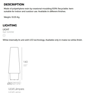 CORP DE ILUMINAT LED DECORATIV ULM LAMP VONDOM - Img 7