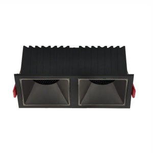 Corp incastrabil cu 2 spoturi LED Helio negru