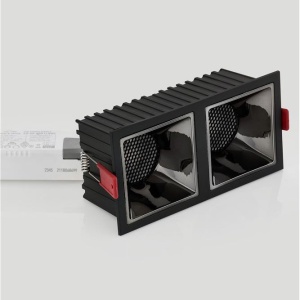 Corp incastrabil cu 2 spoturi LED Helio negru - Img 2