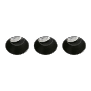 Corp incastrabil cu 3 Spoturi directionabile trimless FLIC 3L negru MR11 GU10 - Img 2