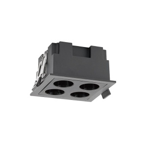 Corp incastrabil cu 4 spoturi LED BLAU negru