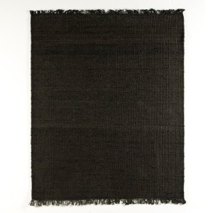Covor elegant din iuta, realizat manual, DOON 200x250cm, negru 80901/00 TN