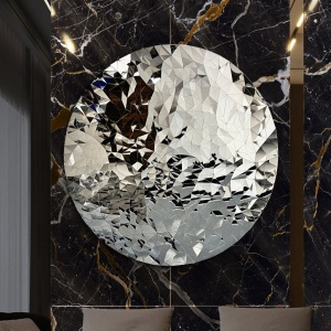 Decoratiune XXL de perete Basorelief design lux Polyedric D-100cm