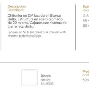 Dulapior cu 3 sertare design modern Chiara AC-CP1406-C - Img 3