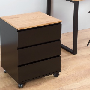 Dulapior cu sertare si role, modern si functional, Big Deal negru/ stejar - Img 4