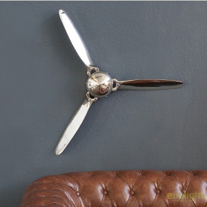 Elice cu surub, decoratiune perete Propeller Screw III 90cm, argintiu A-38540 VC - Img 2