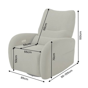 Fotoliu cinema PRIORITY verde, pivotant, functia electrica relax, port USB - Img 6