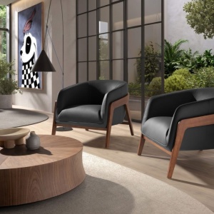 Fotoliu cu design modern piele naturala Black - Img 6