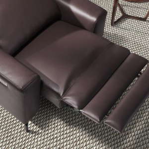 Fotoliu cu functia relax, tapitat cu piele Chocolate Brown - Img 4